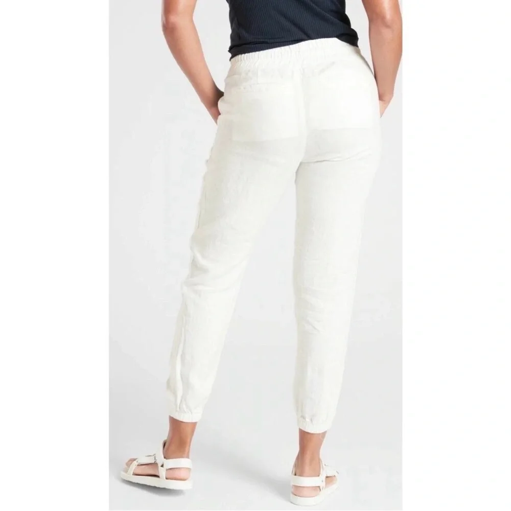 Athleta White Drawstring Jogger Pants - Picture 7 of 7